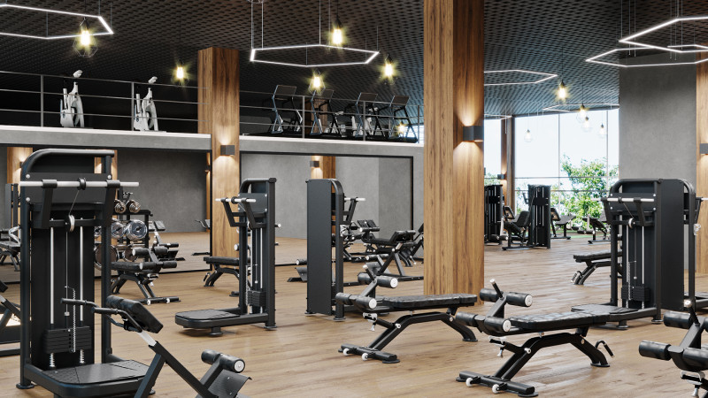 Fitness center disinfection in Sacramento keeping workout equipment sanitized.