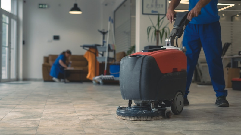 Commercial hard floor care and maintenance in Toledo, including buffing, waxing, and deep cleaning.